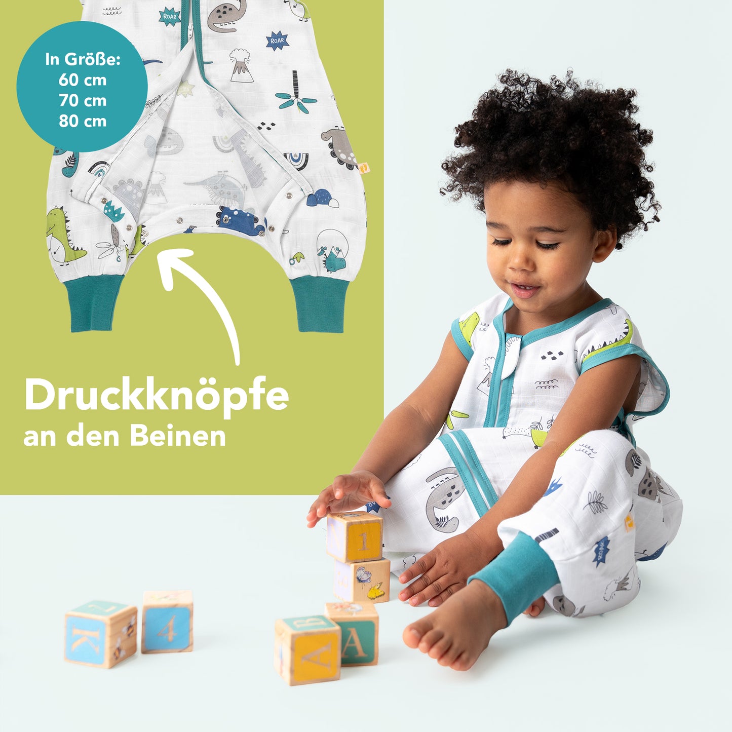 Musselin Schlafsack mit Füßen, 0.5 TOG