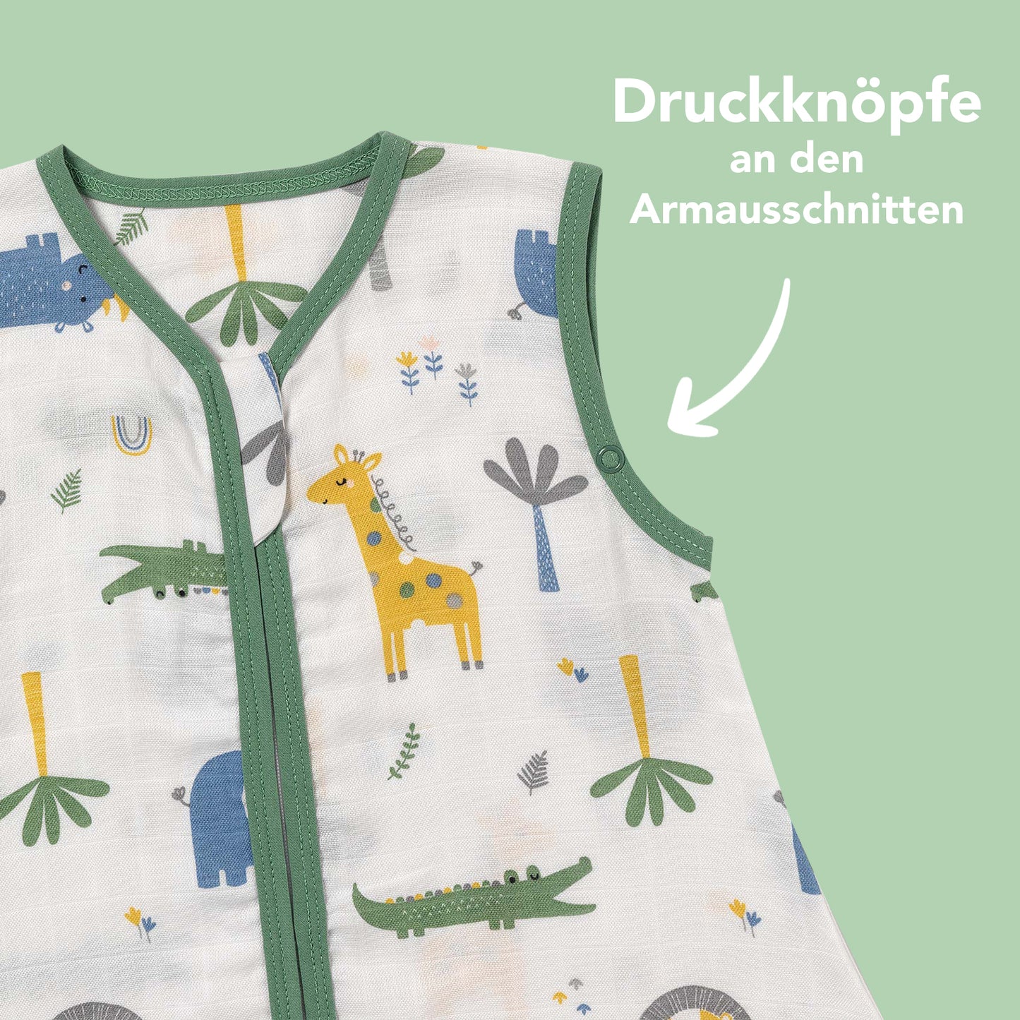 Musselin Schlafsack mit Füßen, 0.5 TOG