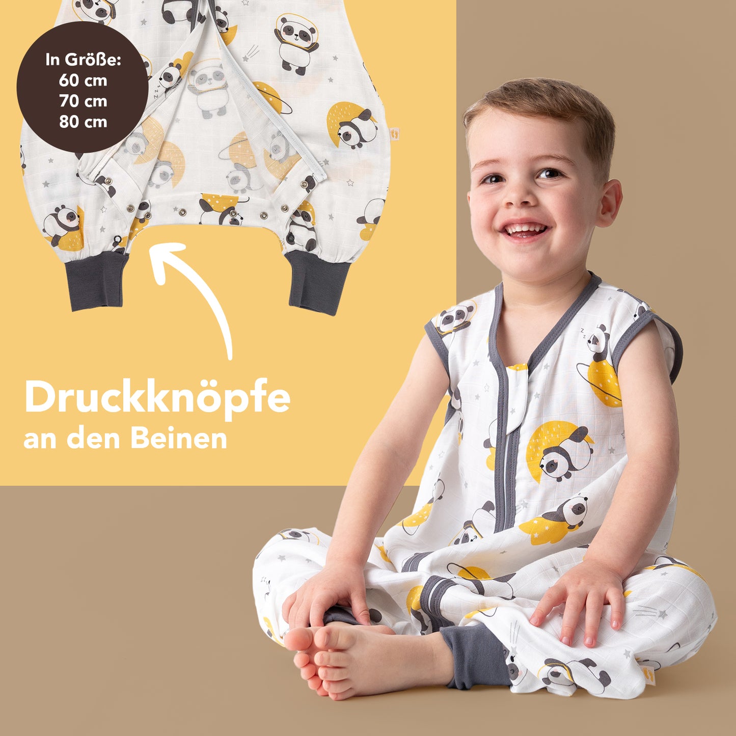 Musselin Schlafsack mit Füßen, 0.5 TOG