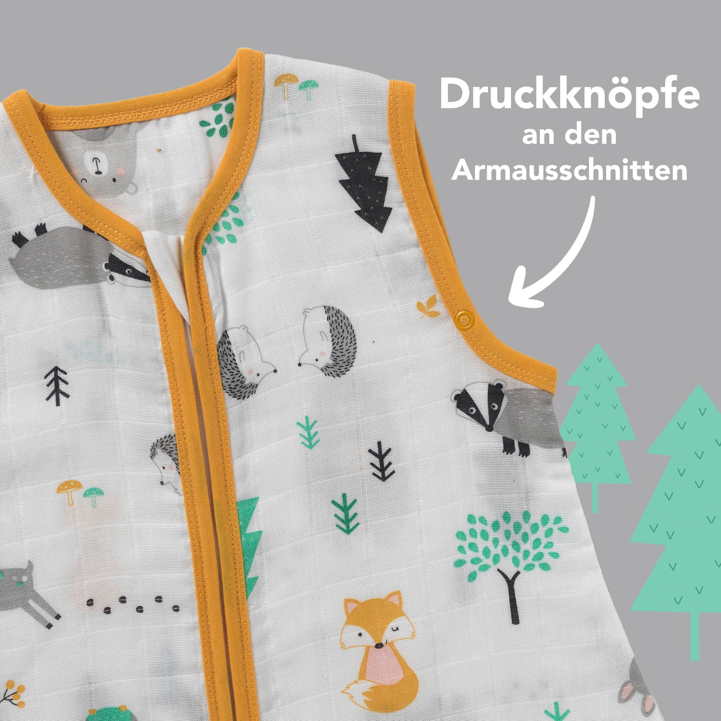 Musselin Schlafsack mit Füßen, 0.5 TOG