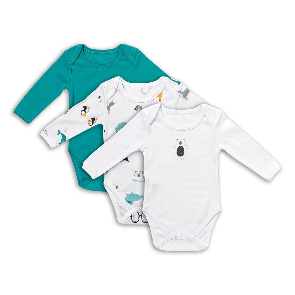 Bio Baby-Bodys langarm 3er-Pack