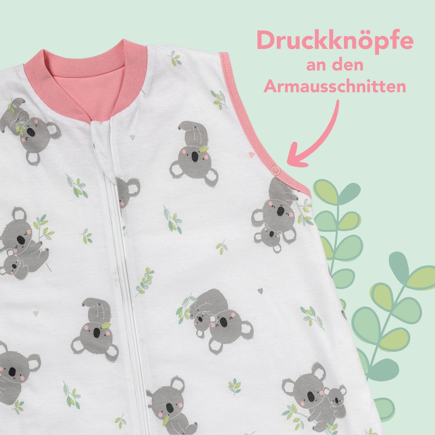 Schlafsack mit Füßen und umklappbaren Bündchen, 1.0 TOG