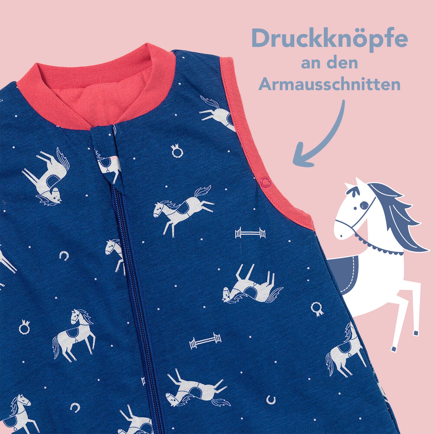 Schlafsack mit Füßen und umklappbaren Bündchen, 1.0 TOG