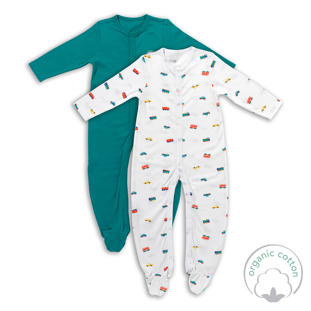 Bio Baby-Schlafanzug langarm 2er Pack