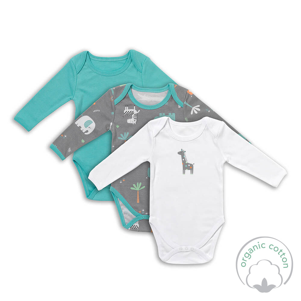 Bio Baby-Bodys langarm 3er-Pack