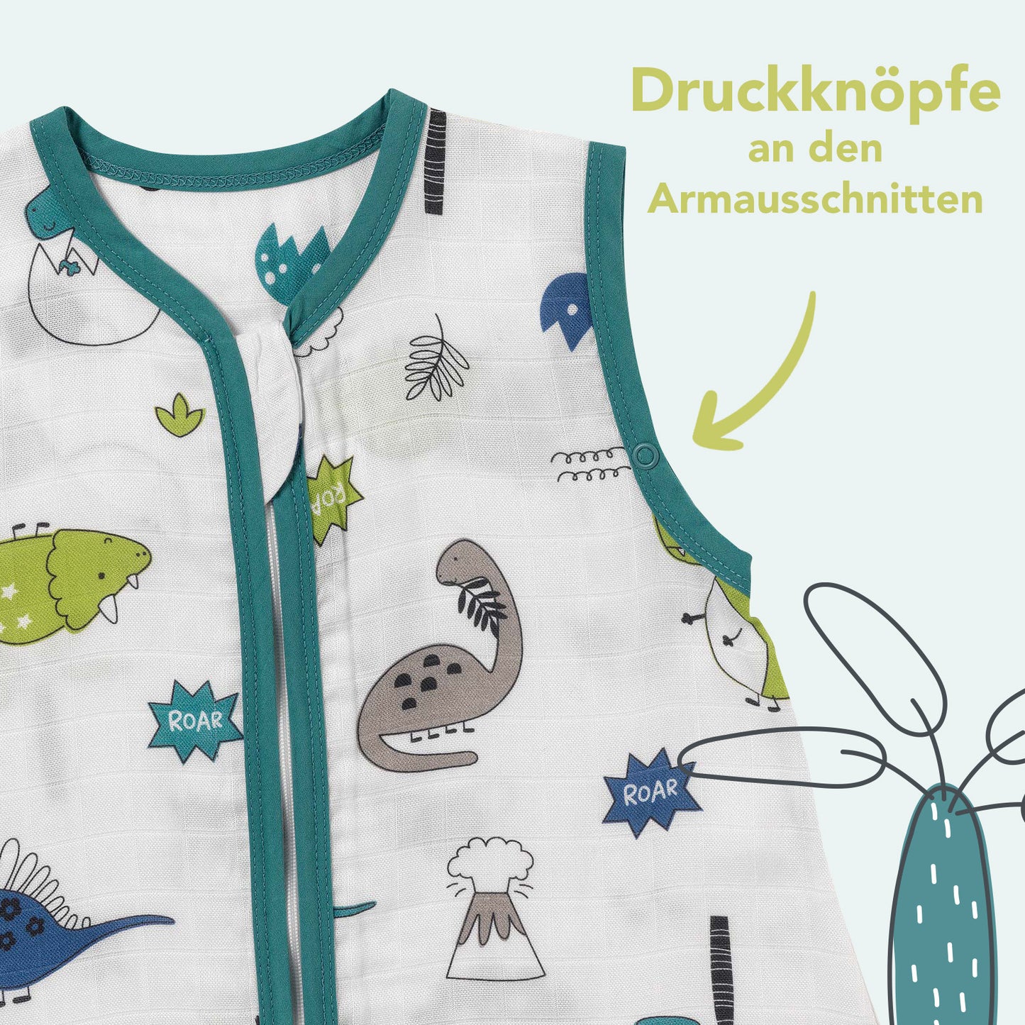 Musselin Schlafsack mit Füßen, 0.5 TOG